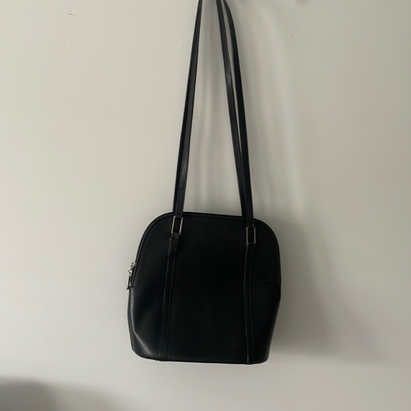 Saks Fifth Avenue Genuine Leather Black Structured Shoulder Bag - Picture 4 of 10